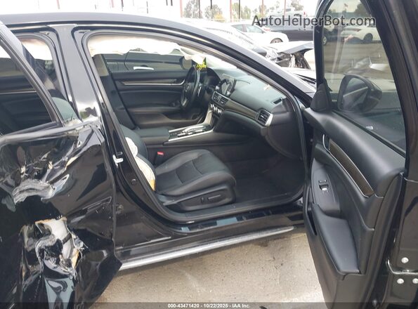1HGCV3F56MA016580 2021 HONDA ACCORD HYBRID Black Widok wnętrza z przodu