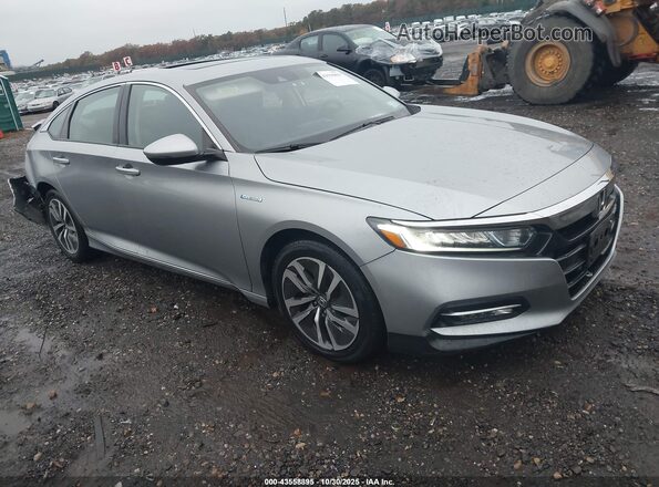 1HGCV3F57LA013976 2020 HONDA ACCORD HYBRID Серый Передняя правая четверть