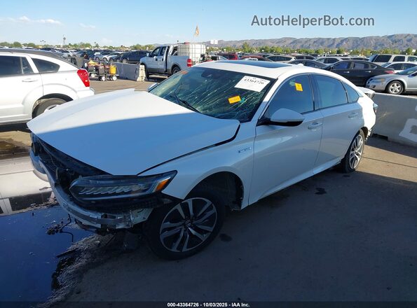 1HGCV3F57MA016619 2021 HONDA ACCORD HYBRID Белый Передняя левая четверть