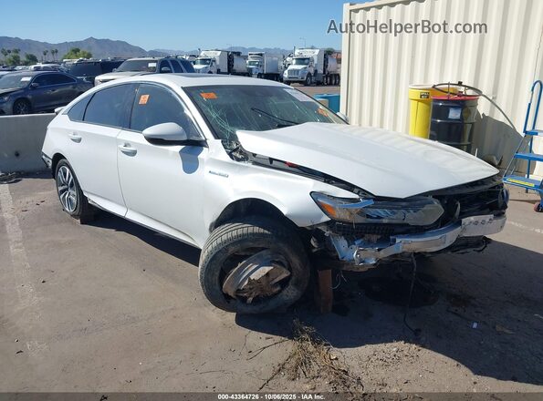 1HGCV3F57MA016619 2021 HONDA ACCORD HYBRID Белый Передняя правая четверть