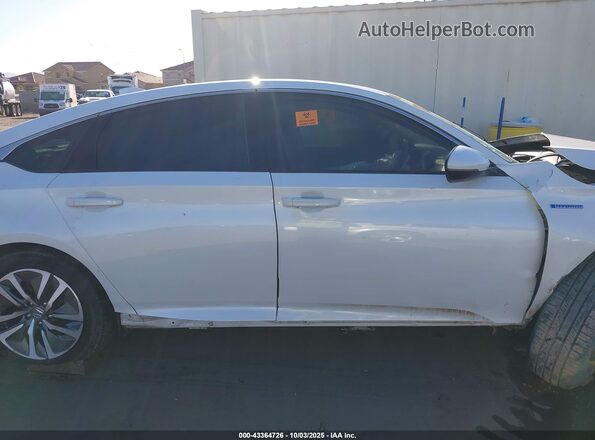 1HGCV3F57MA016619 2021 HONDA ACCORD HYBRID Белый Вид задней части салона