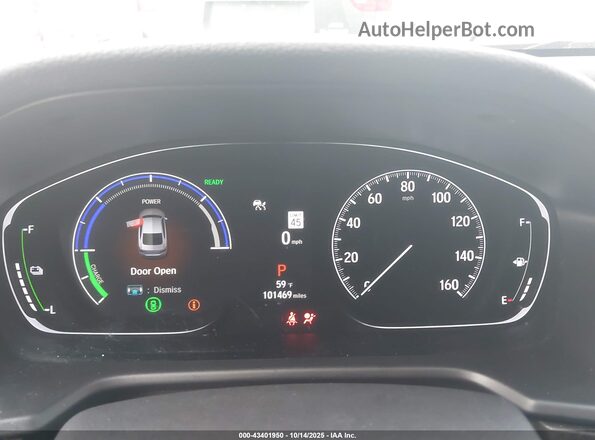 1HGCV3F93NA024463 2022 HONDA ACCORD HYBRID Gray Vista de los asientos traseros