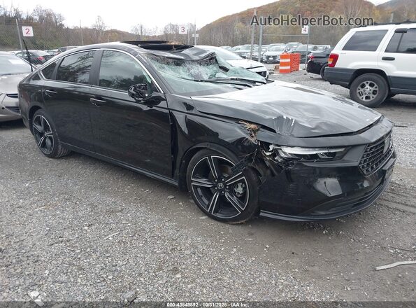 1HGCY2F50RA080610 2024 HONDA ACCORD HYBRID Черный Передняя правая четверть