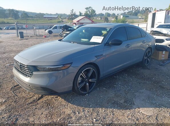 1HGCY2F53PA040695 2023 HONDA ACCORD HYBRID Серый Передняя левая четверть