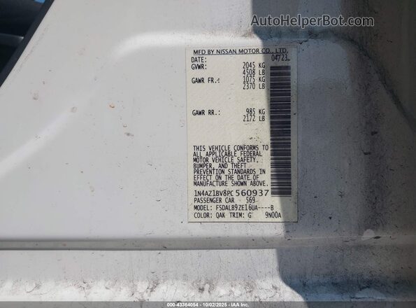1N4AZ1BV8PC560937 2023 NISSAN LEAF Белый Вид подкапотного пространства