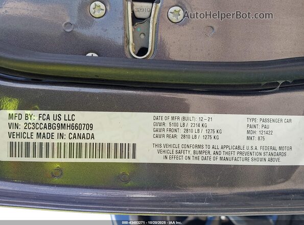 2C3CCABG9MH660709 2021 CHRYSLER 300 Brown ძრავის განყოფილების ხედი