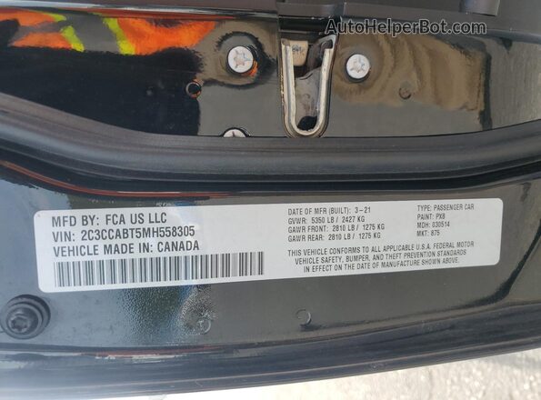2C3CCABT5MH558305 2021 CHRYSLER 300 Black VIN կոդի պիտակի տեսք