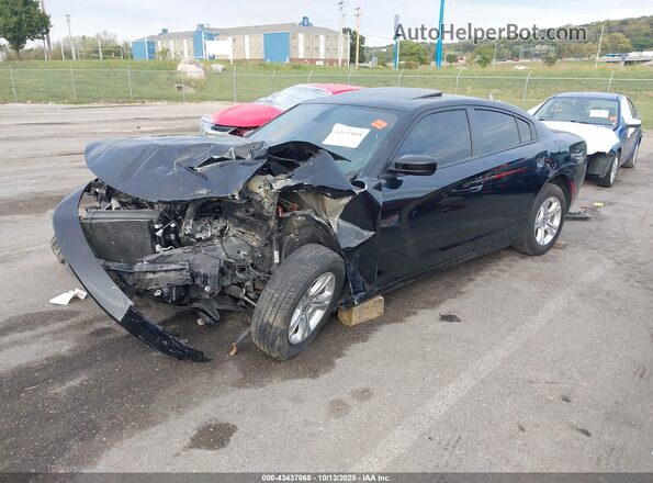 2C3CDXBG1NH208142 2022 DODGE CHARGER Black წინა მარცხენა ხედი სამი მეოთხედიდან