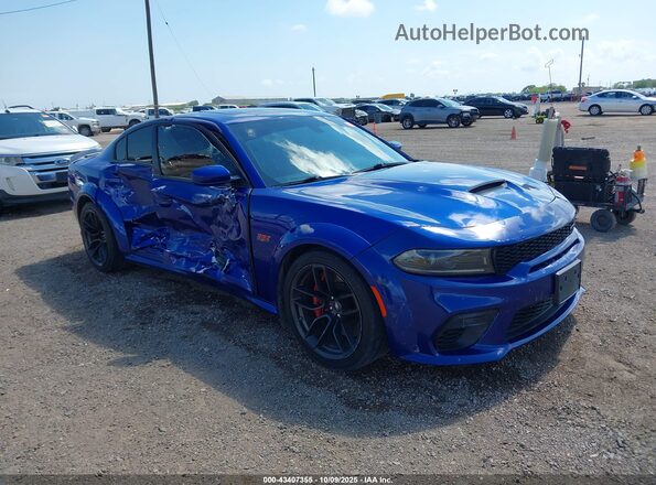2C3CDXGJ3NH121752 2022 DODGE CHARGER Синий Передняя правая четверть