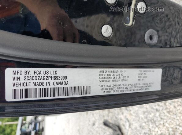2C3CDZAG2PH693990 2023 DODGE CHALLENGER Черный Вид подкапотного пространства