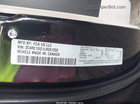 2C4RC1DG1LR261255 2020 CHRYSLER VOYAGER Черный Вид подкапотного пространства