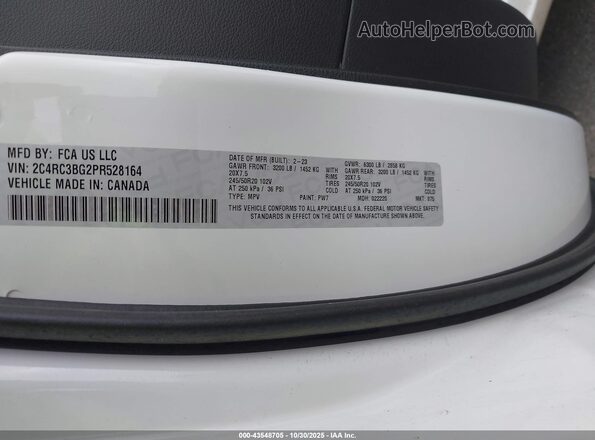 2C4RC3BG2PR528164 2023 CHRYSLER PACIFICA Белый Вид подкапотного пространства