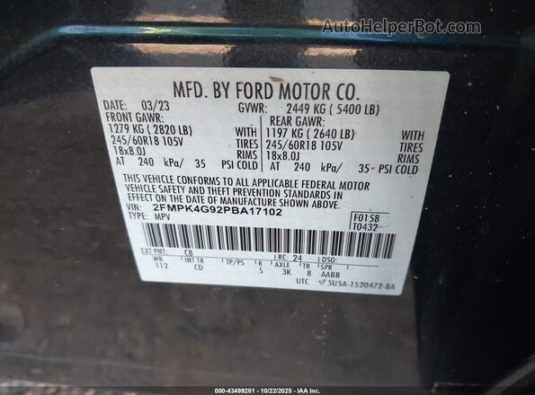 2FMPK4G92PBA17102 2023 FORD EDGE Navy Вид подкапотного пространства