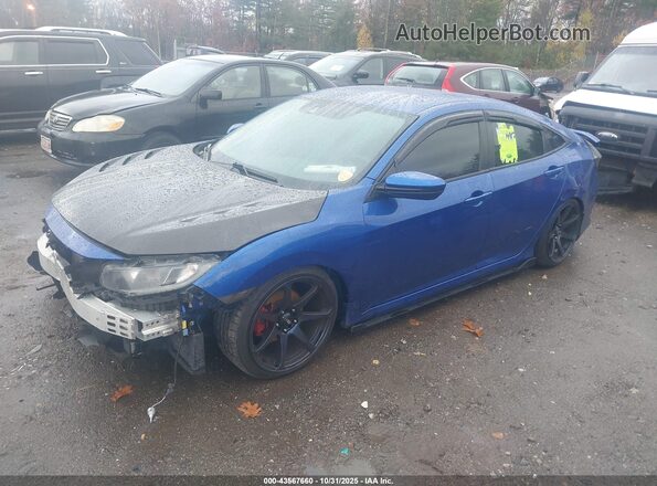 2HGFC2F82KH601324 2019 HONDA CIVIC Синий Передняя левая четверть