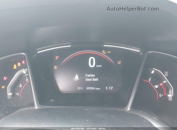 2HGFC2F82KH601324 2019 HONDA CIVIC Синий Вид задних сидений