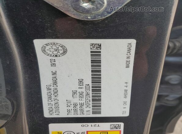 2HGFE2F30NH130034 2022 HONDA CIVIC Черный Вид подкапотного пространства