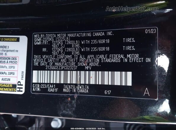 2T2GGCEZ3PC023237 2023 LEXUS NX 350 Black Vista del compartimento del motor
