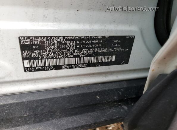 2T3D6RFV9MW020160 2021 TOYOTA LIMITED Белый Вид подкапотного пространства