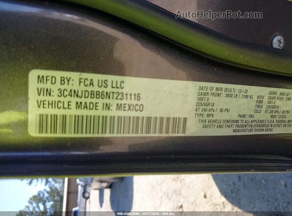 3C4NJDBB6NT231116 2022 JEEP COMPASS Black Widok komory silnika