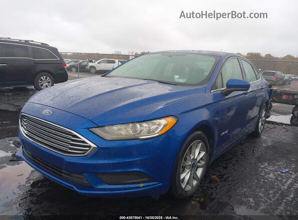 3FA6P0LU1HR400686 2017 FORD FUSION HYBRID Синий Передняя левая четверть