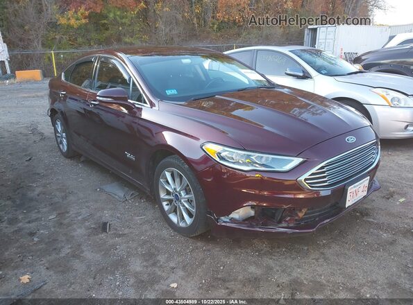 3FA6P0PU0JR250943 2018 FORD FUSION ENERGI Темно-бордовый Передняя правая четверть