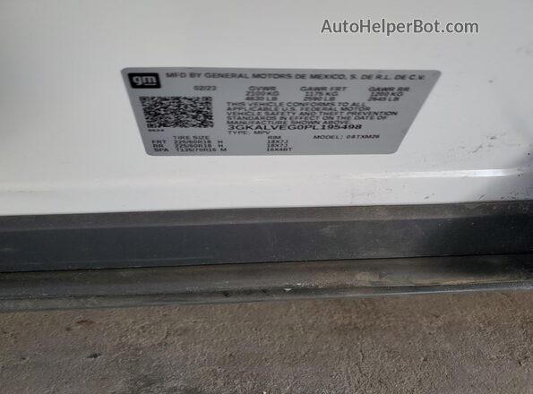 3GKALVEG0PL195498 2023 GMC TERRAIN Белый Вид подкапотного пространства