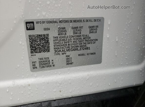 3GKALVEG6RL272491 2024 GMC TERRAIN Белый Панорамный вид салона 360°