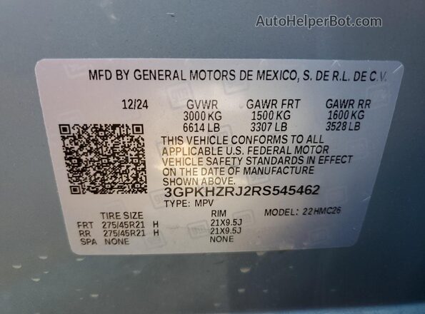 3GPKHZRJ2RS545462 2024 HONDA PROLOGUE Gray Widok wnętrza 360 stopni