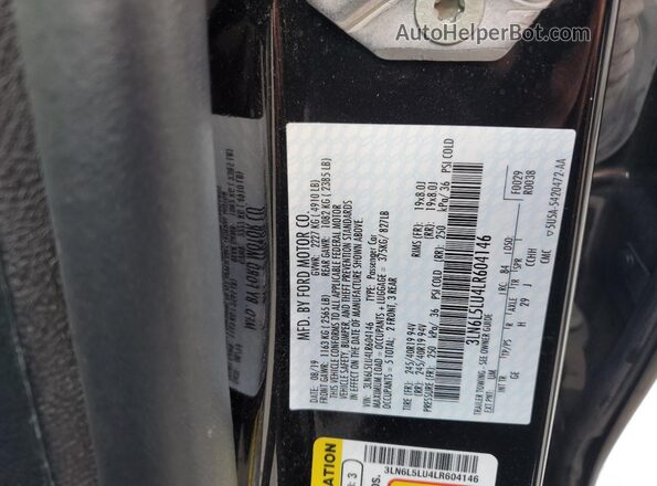 3LN6L5LU4LR604146 2020 LINCOLN MKZ Черный Вид подкапотного пространства