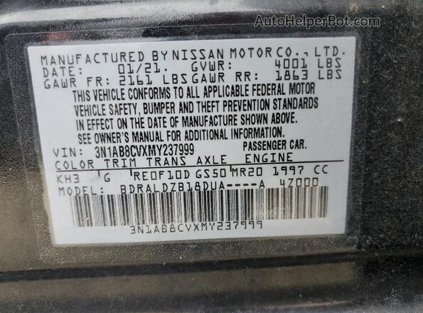 3N1AB8CVXMY237999 2021 NISSAN SENTRA Black Շարժիչի բաժամունքի տեսք