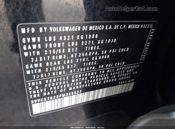 3VVCX7B23PM355527 2023 VOLKSWAGEN TAOS Черный Вид подкапотного пространства