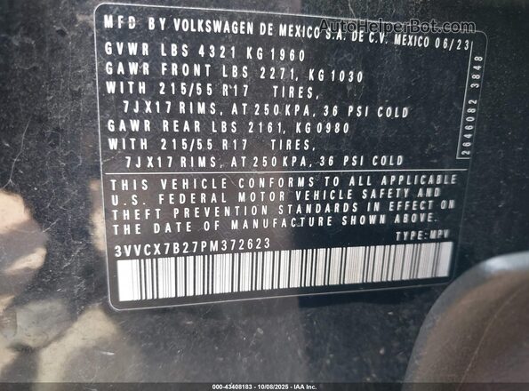 3VVCX7B27PM372623 2023 VOLKSWAGEN TAOS Черный Вид подкапотного пространства