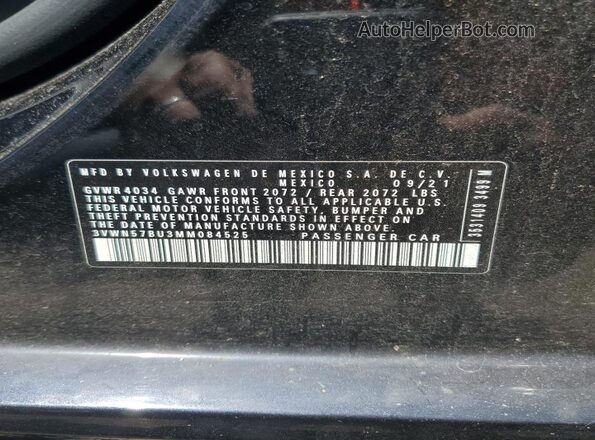 3VWN57BU3MM084525 2021 VOLKSWAGEN JETTA Black Engine compartment view