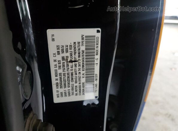 3CZRM3H34GG707582 2016 HONDA CRV Черный Вид наклейки с VIN-кодом
