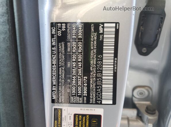 4JGDA5JB5JB125816 2018 MERCEDES-BENZ GLE Silver ძრავის განყოფილების ხედი
