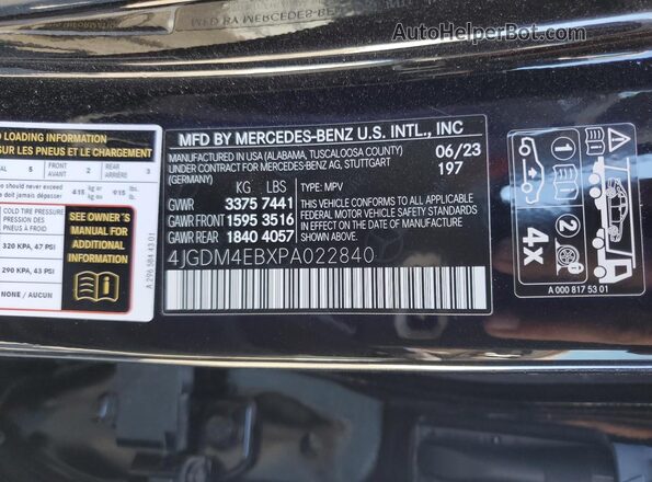 4JGDM4EBXPA022840 2023 MERCEDES-BENZ EQS Черный Панорамный вид салона 360°