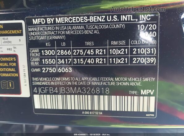 4JGFB4JB3MA326818 2021 MERCEDES-BENZ GLE 350 Black Widok komory silnika