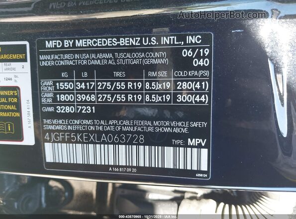 4JGFF5KEXLA063728 2020 MERCEDES-BENZ GLS 450 Черный Вид подкапотного пространства