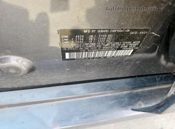 4S3BWAF69M3013844 2021 SUBARU LEGACY Gray Widok komory silnika