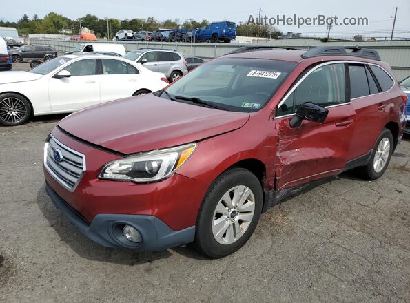 4S4BSACC3H3350582 2017 SUBARU OUTBACK Темно-бордовый Передняя левая четверть