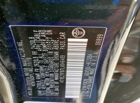 4T1EZ1FB7LU046489 2020 TOYOTA AVALON Black Widok komory silnika
