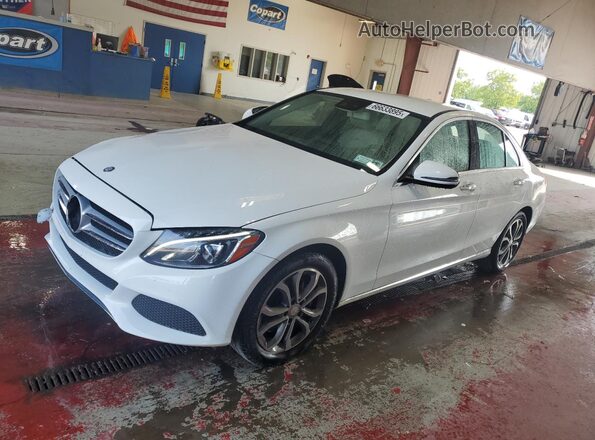 55SWF4KBXGU125189 2016 MERCEDES-BENZ C White წინა მარცხენა ხედი სამი მეოთხედიდან