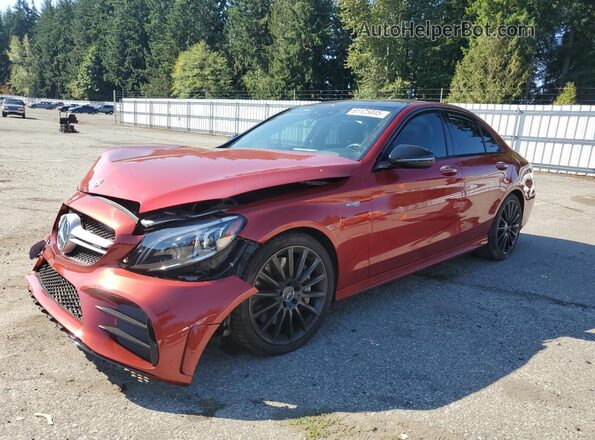 55SWF6EB7KU291671 2019 MERCEDES-BENZ C Red Front left