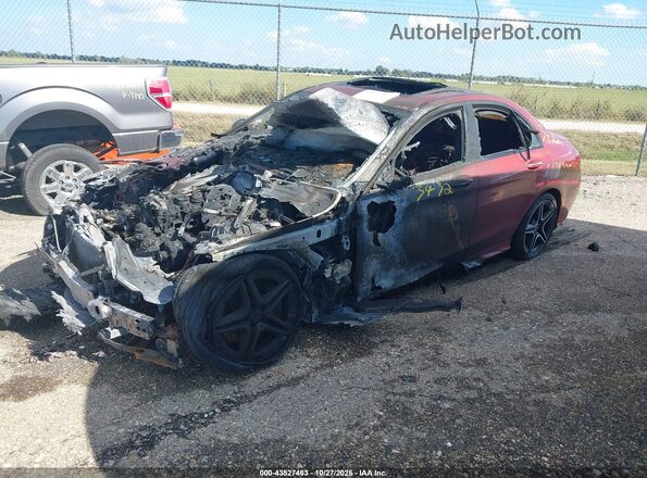 55SWF8EB2KU303432 2019 MERCEDES-BENZ C-CLASS Red Առջևի ձախ երեք քառորդ տեսարան