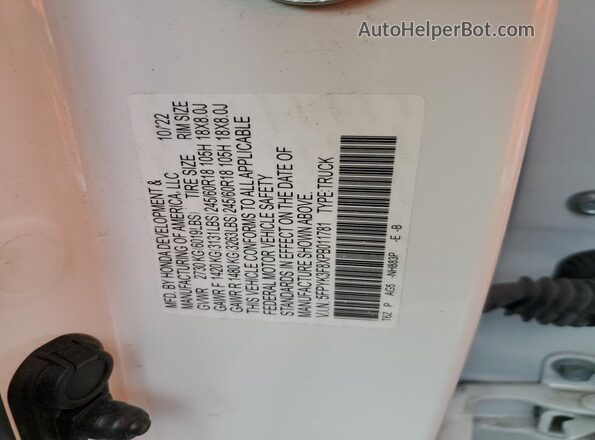 5FPYK3F8XPB011781 2023 HONDA RIDGELINE Белый Вид подкапотного пространства