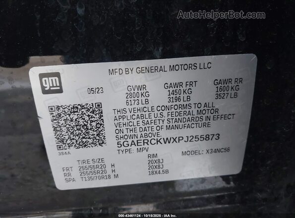 5GAERCKWXPJ255873 2023 BUICK ENCLAVE Black Widok komory silnika