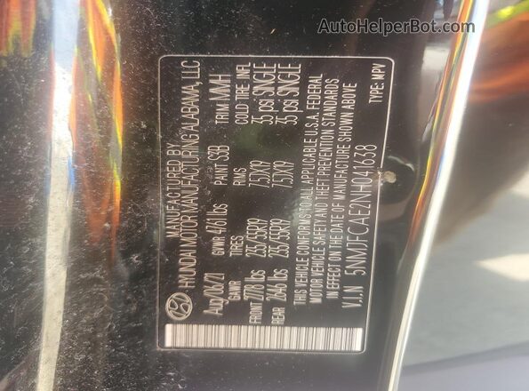 5NMJFCAE2NH041638 2022 HYUNDAI TUCSON Черный Вид подкапотного пространства