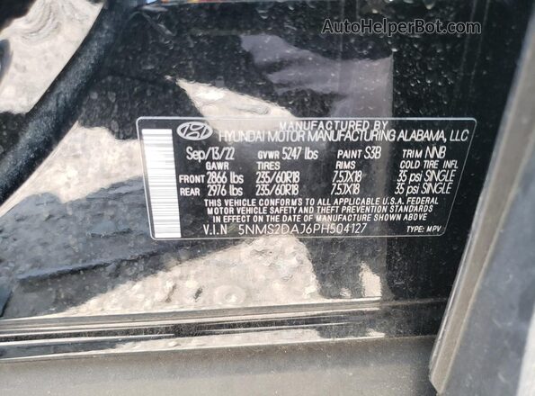 5NMS2DAJ6PH504127 2023 HYUNDAI SANTA Black Панорамний вид салону 360°