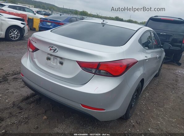 5NPDH4AE2GH725785 2016 HYUNDAI ELANTRA Серебряный Задняя правая четверть