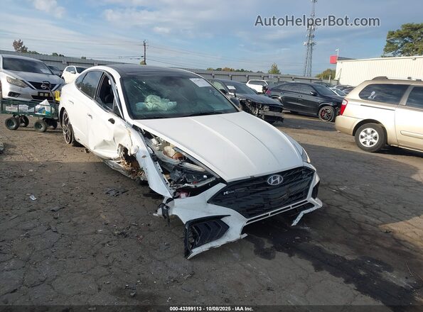 5NPEK4JC3MH125843 2021 HYUNDAI SONATA Белый Передняя правая четверть